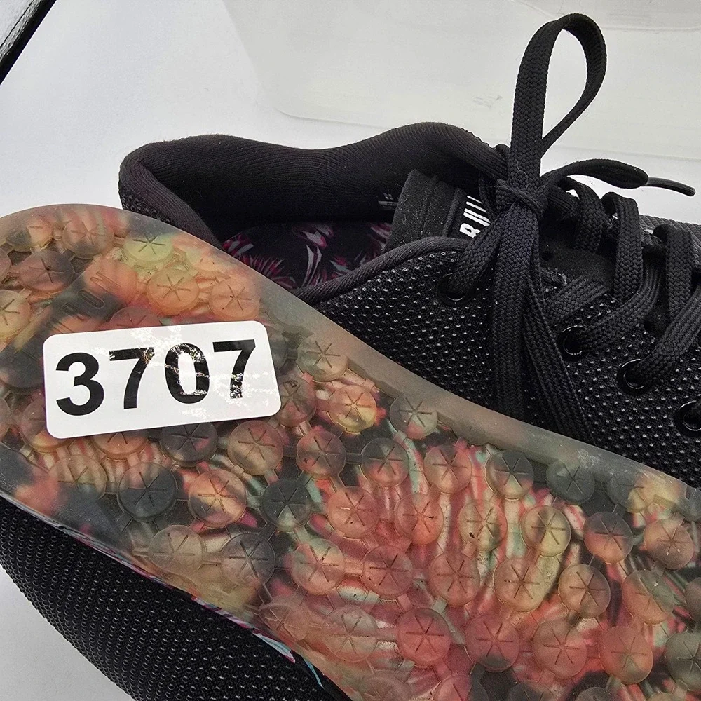 NOBULL Trainer Shoes Mens Size 9 Black Floral Low Top Gym Training Sneakers
